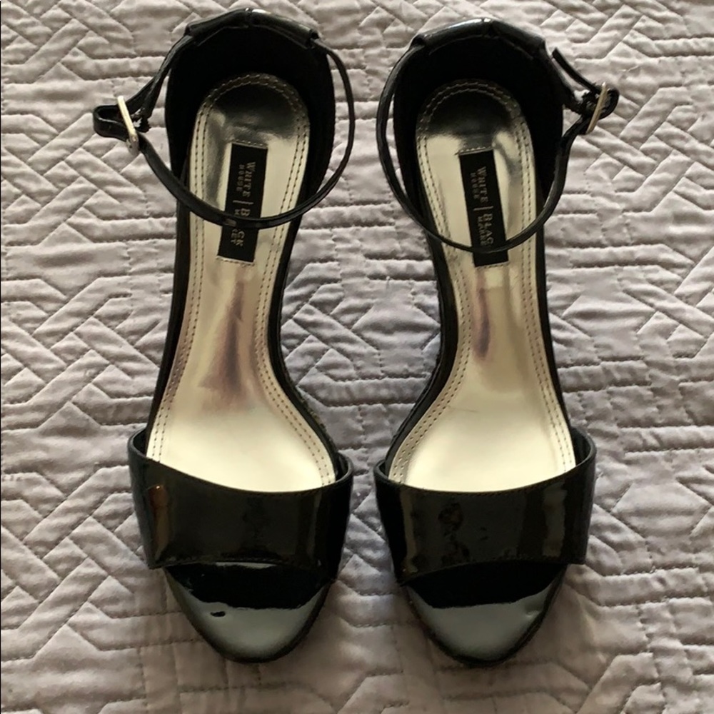 White House Black MarketPatent leather wedge heals